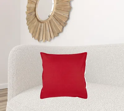 Homezia Red Solid Color Flange Edge Throw Pillow
