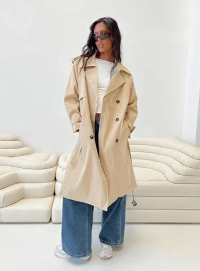 Princess Polly Westwind Trench Coat In Natural