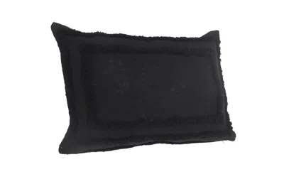 Homezia 16" X 24" Black 100% Cotton Geometric Zippered Pillow
