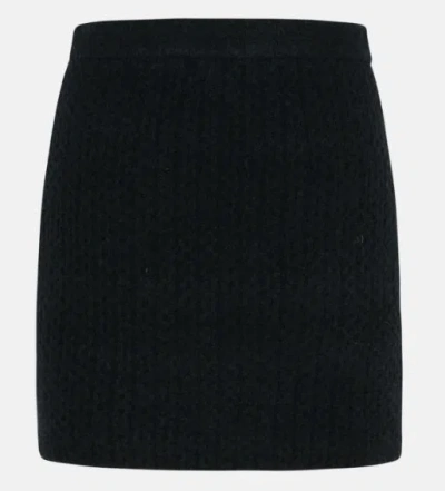 Self-portrait Self Portrait Black Alpaca Blend Skirt Women In Black