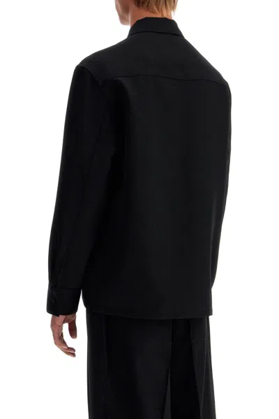 Shop Jil Sander Zippered Overshirt In Black