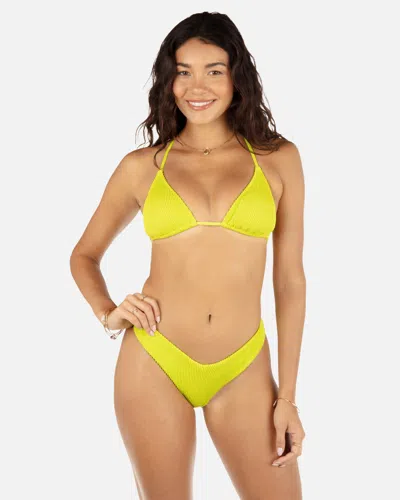 Inmocean Women's Solid Scrunch Classic Tri In Acid Lime Pop