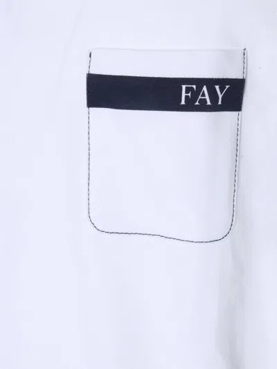 Fay White T-shirt With Pocket In White