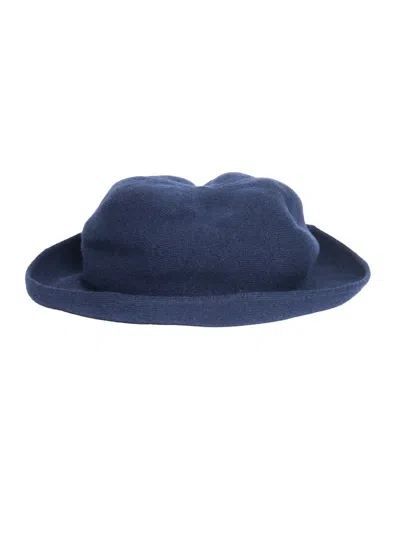 Kangra Cashmere Wide Brim Hat In Blue