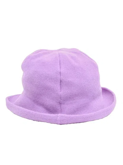 Kangra Cashmere Wide Brim Hat In Purple