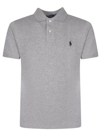 Polo Ralph Lauren Grey Polo Shirt With Pony Detail On The Front