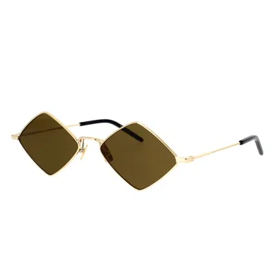 Shop Saint Laurent Eyewear Sunglasses In Gold