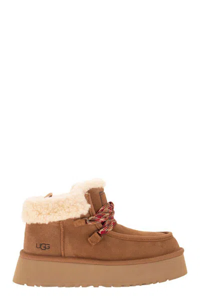 Shop Ugg Funkarra Cabin Cuff - Laced Ankle Boot In Brown