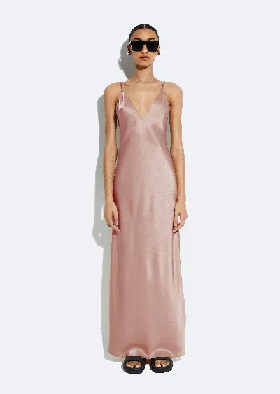Lapointe Satin Slip Dress In Mauve
