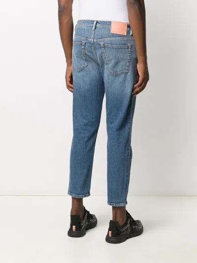 Acne Studios Slim Organic Cotton Denim Cropped Jeans In Blue