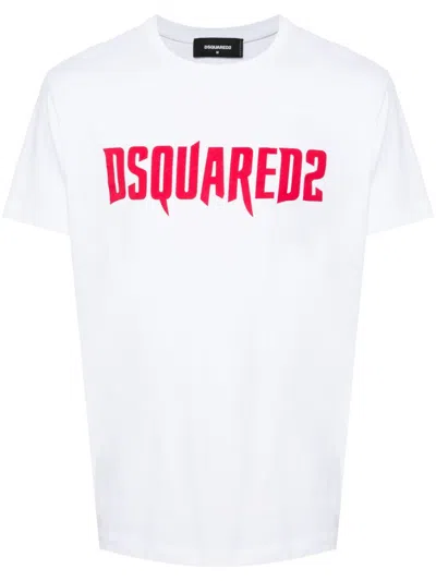 Shop Dsquared2 Logo Cotton T Shirt In White