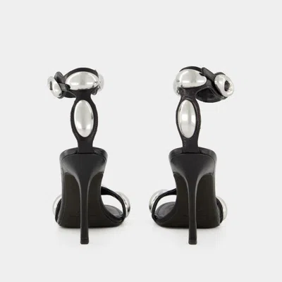 Alexander Wang Leather Sandals With Croco Print In Black