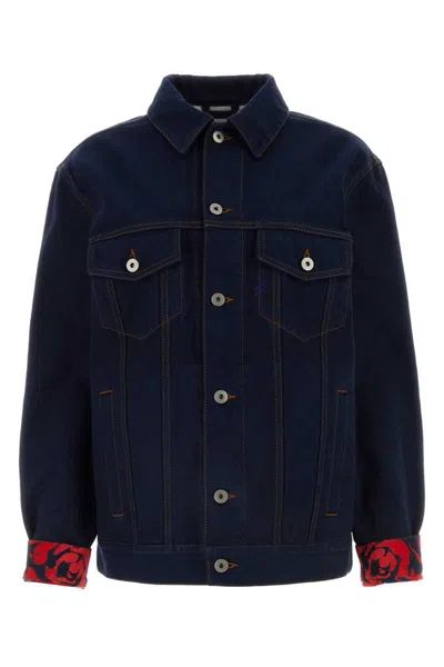 Burberry Logo-patch Denim Jacket In Blue