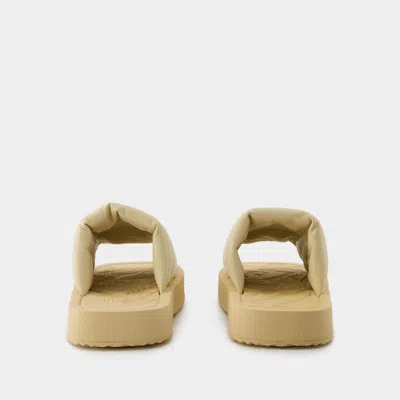Burberry Ekd Slab Slides In Beige