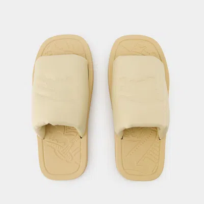 Burberry Ekd Slab Slides In Beige