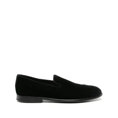 Dolce & Gabbana 'vivaldi' Black Loafers With All-over Logo Lettering In Black