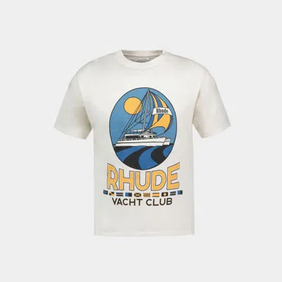 Shop Rhude Yacht Club T-shirt In White