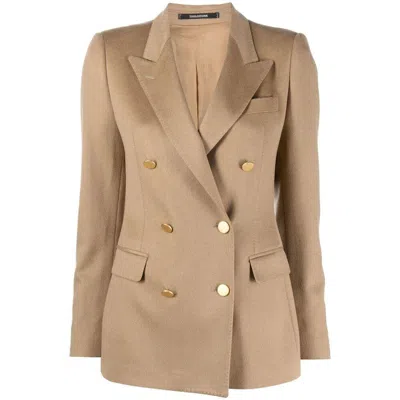 Shop Tagliatore Jackets In Beige