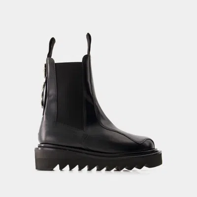 Toga Ssense Exclusive Black Leather Chelsea Boots In Black