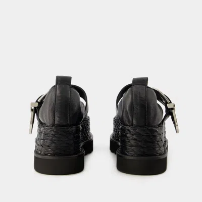 Toga Black Platform Espadrilles In Black
