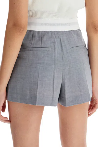 Shop Alexander Wang Pleated Shorts With Branded Band