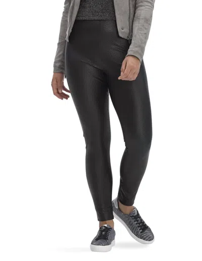 Hue Croco Leatherette High Rise Leggings In Black In Black