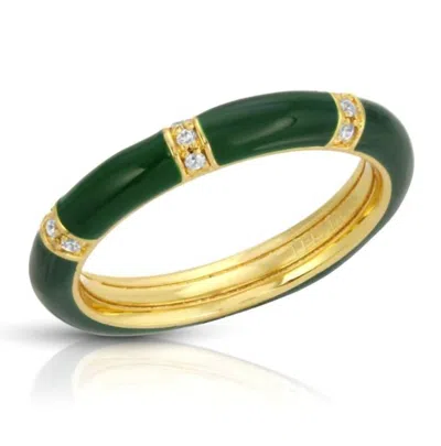 Leeada Lamill Stacking Ring In Emerald In Gold