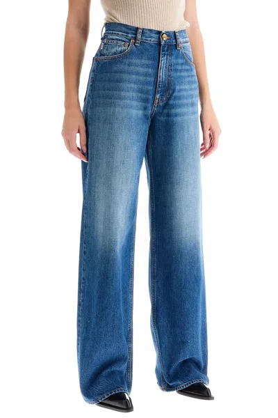 Shop Blazé Milano Blaze Milano Wide Leg Jeans In Narida Sapphire Java Style