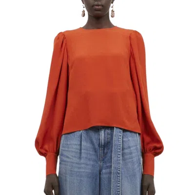 Ulla Johnson Lilliana Blouse In Red Oxide In Orange