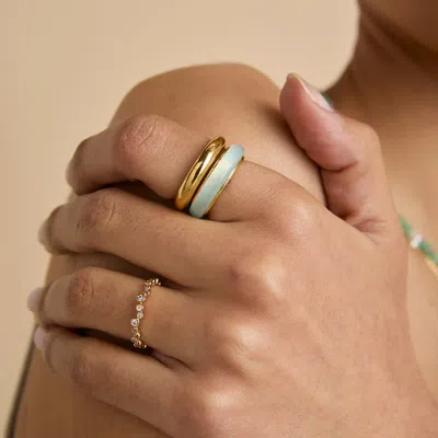Astrid &amp; Miyu Bold Stacking Ring In Gold