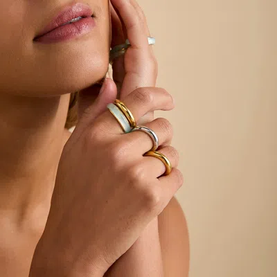 Astrid &amp; Miyu Bold Stacking Ring In Gold
