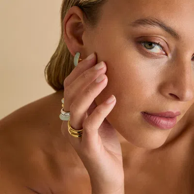 Astrid &amp; Miyu Bold Stacking Ring In Gold