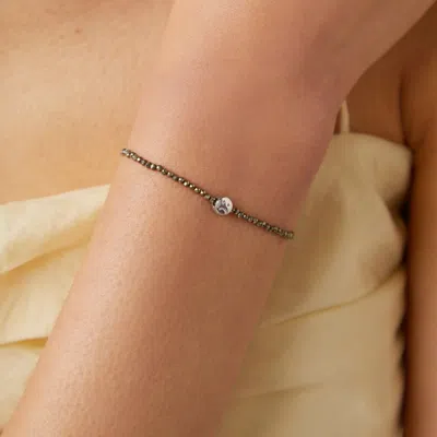 Astrid &amp; Miyu Smiley Click Charm In 9k White Gold