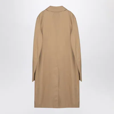 Burberry Long Beige Gabardine Car Coat
