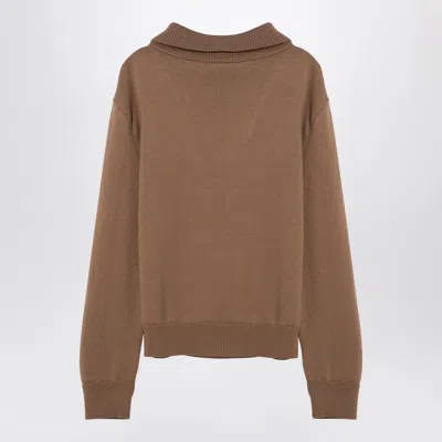 Courrèges Beige Wool Zip Sweater