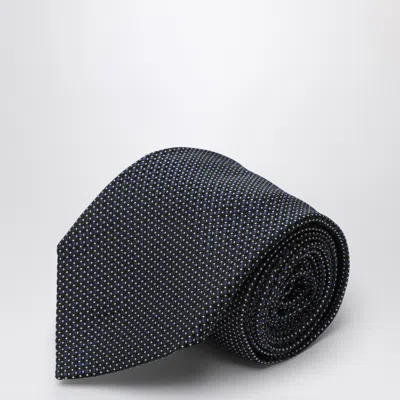 Destin Blue/white Silk Small Polka Dot Tie