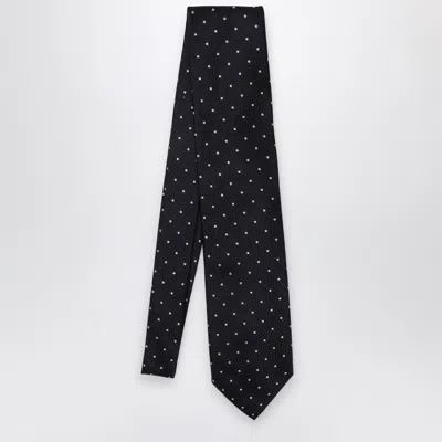 DESTIN DESTIN BLUE/WHITE POLKA DOT SILK TIE 