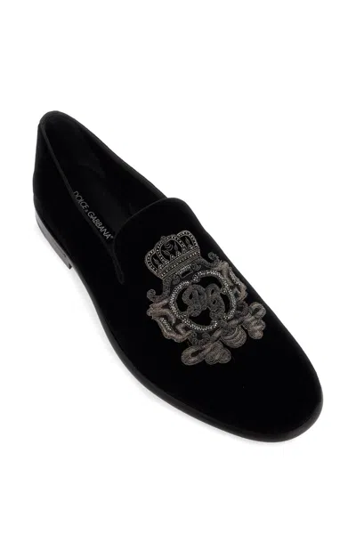 Dolce & Gabbana Man Loafers Black Size 8.5 Textile Fibers