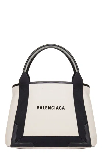 Balenciaga Shopping Small Canvas Beige In Multicolor