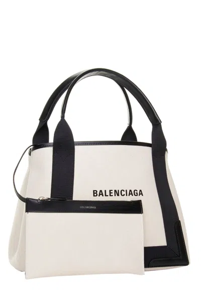Balenciaga Shopping Small Canvas Beige In Multicolor