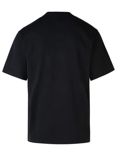 Burberry Tempah Embroidered Logo Cotton T-shirt In Black