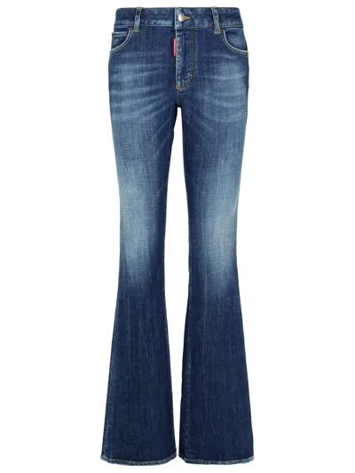 Dsquared2 Twiggy Mid-rise Flared Jeans In Blue