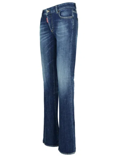Dsquared2 Twiggy Mid-rise Flared Jeans In Blue