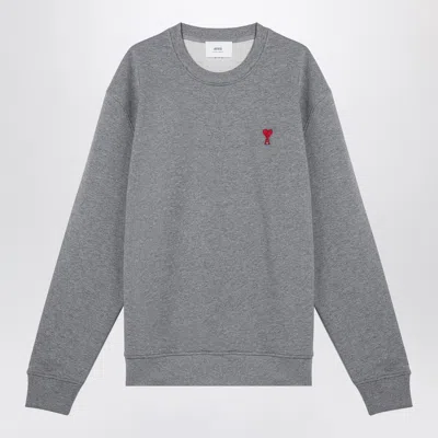 Shop Ami Alexandre Mattiussi Ami Paris Ami De Coeur Grey Sweatshirt