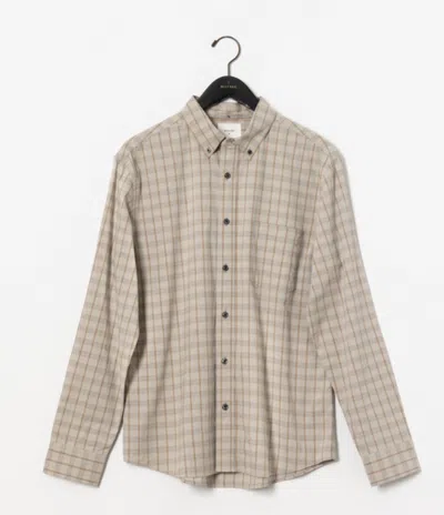 Billy Reid Stripe Basket Weave Plaid Tuscumbia Shirt Button D - Silver Multi In Silver Multi