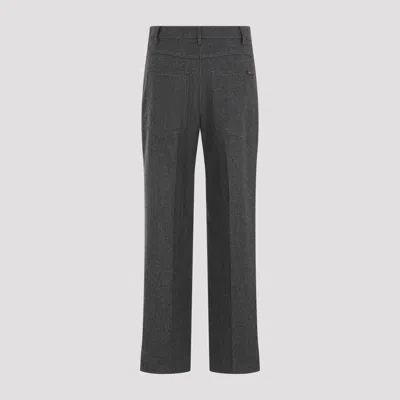 Brunello Cucinelli Cropped Wool Pants In Grey