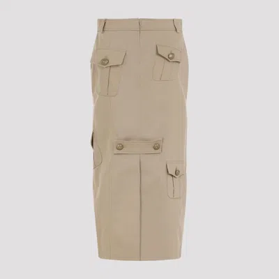 Moschino Military Twist Midi Skirt In Beige