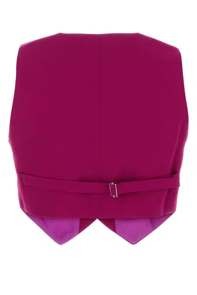 The Andamane Sleeveless V-neck Vest With Belted Waist In Purple