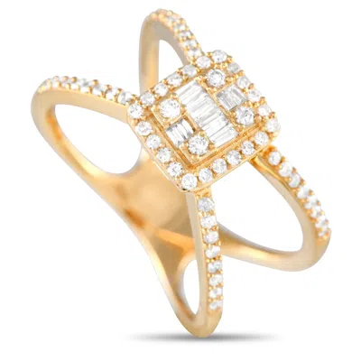 Lb Exclusive 14k Yellow Gold 0.50ct Diamond Split Shank Ring Rn32604-y In Gold