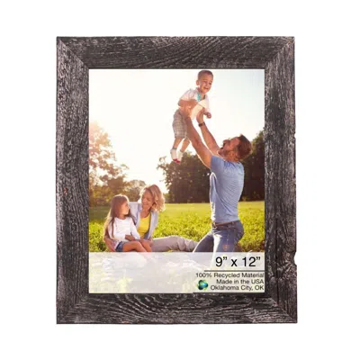 Homezia 9" X 12" Rustic Farmhouse Rustic Black Wood Frame
